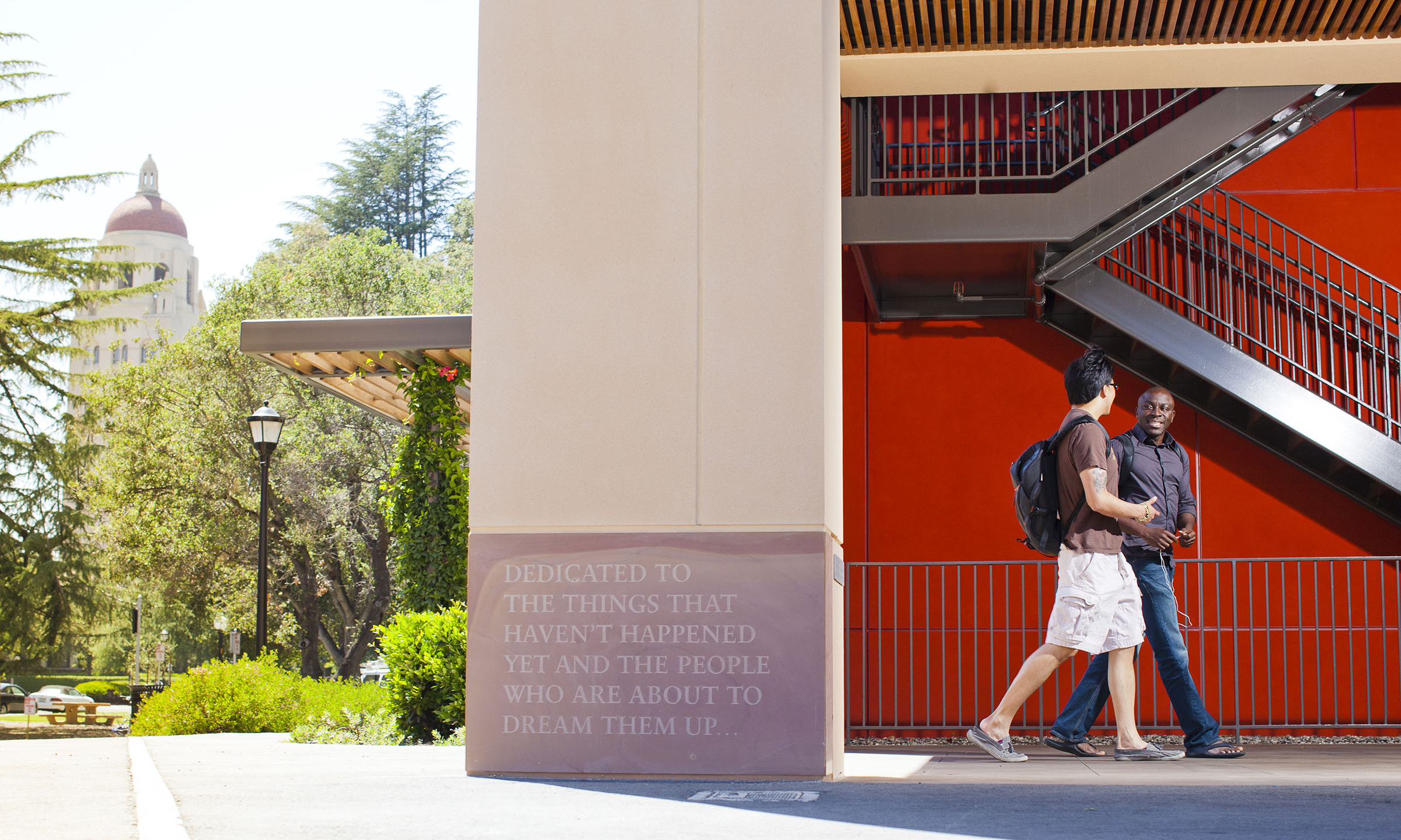 Located on a column at the edge of the GSB campus, this building cornerstone is “dedicated to the things that haven’t happened yet and the people who are about to dream them up.”